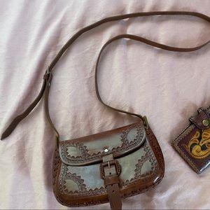 Vintage leather handcrafted purse